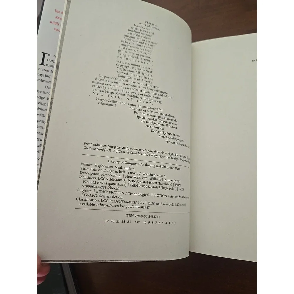 SIGNED Fall or Dodge in Hell by Neal Stephenson 1st Ed 1st Print 2019 HCDJ